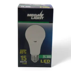BOMBILLO MEGA LIGHT 15W LED TIPO A ML15WL (BOX X50) - Imagen 2
