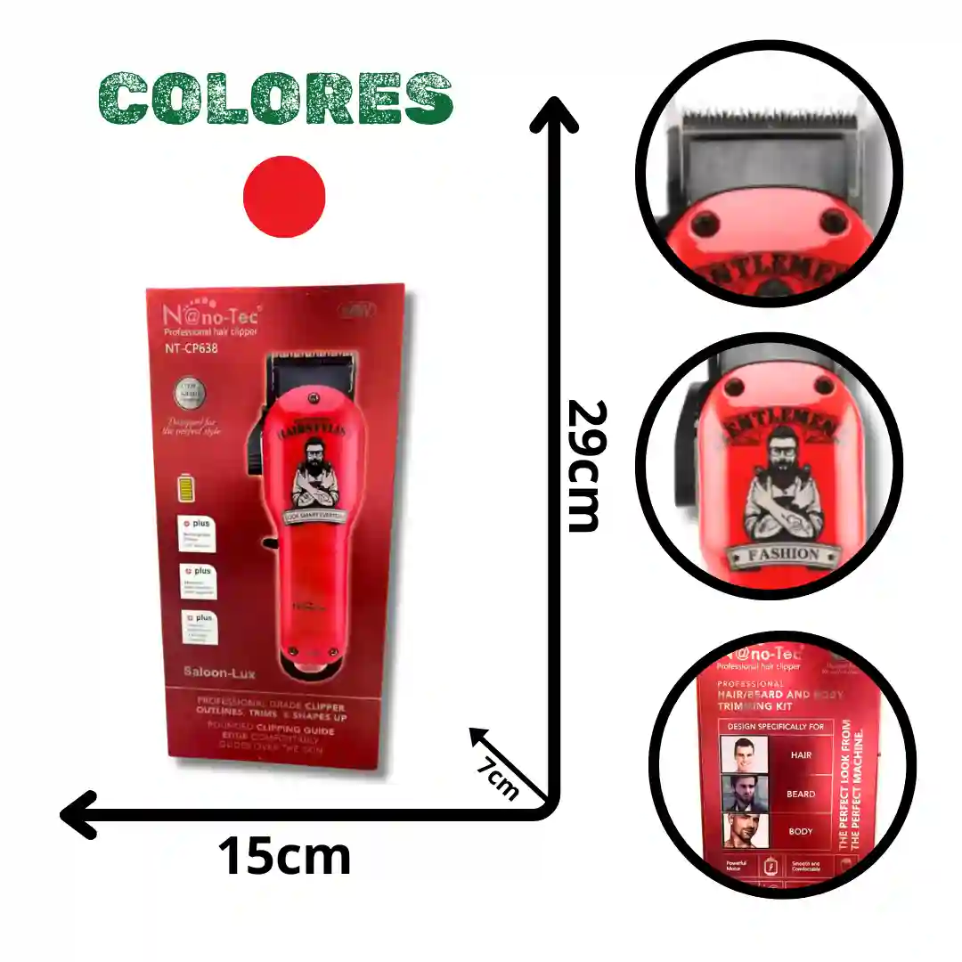 MÁQUINA PELUQUERA NANOTEC NT-CP638-01 MÁQUINA PELUQUERA NANOTEC NT-CP638 - Imagen 1