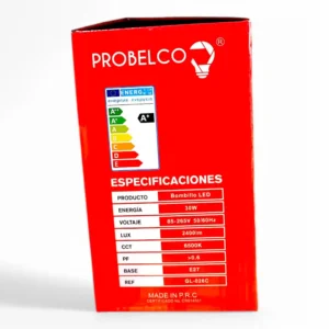 BOMBILLO PROBELCO 20W RECARGABLES GL-026A (BOX X100) - Imagen 2