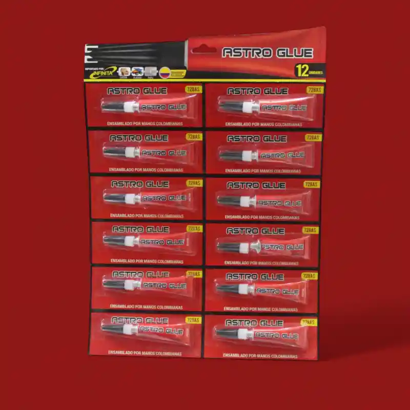 Pegante Astro Glue Rojo x 3GR 728AS-01 PEGANTE ASTRO GLUE ROJO X 3GR 728AS (BOX 100) - Imagen 1