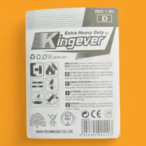 PILA KINGEVER TIPO D R20 1.5V - Imagen 2