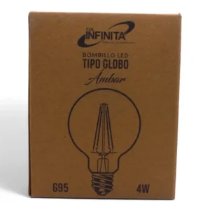 BOMBILLO INFINITA AMBAR TIPO GLOBO INFG95 G95 4W - Imagen 2