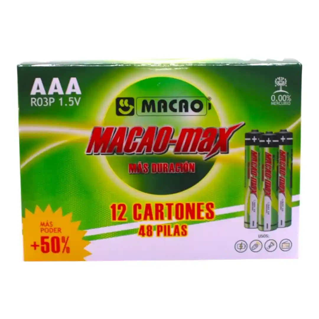 PILA MACAO AAA X4 MC-AAA-R03P-01 PILA MACAO AAA X4 MC-AAA-R03P - Imagen 1