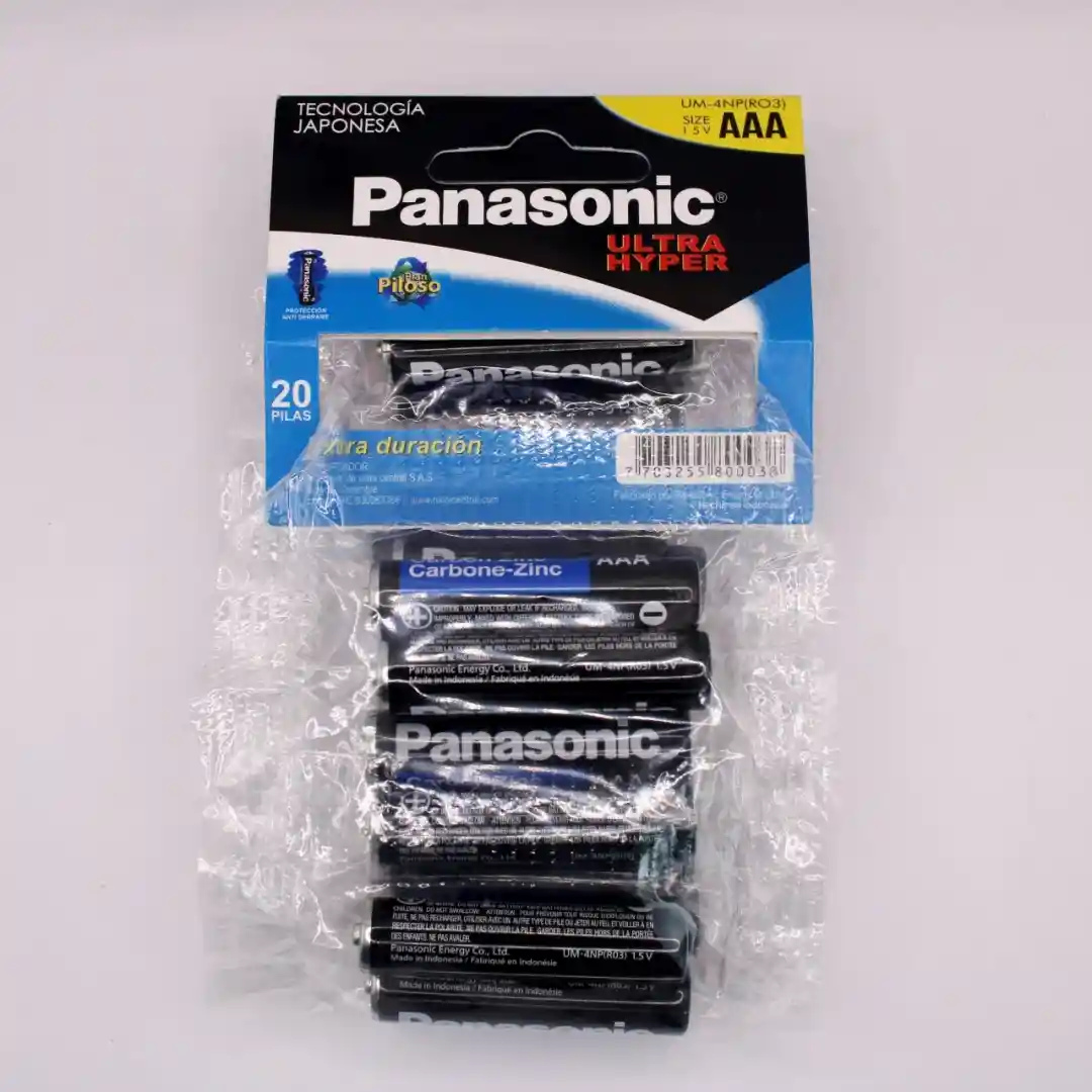 PILA PANASONIC AAA TIRA X 10-01 PILA PANASONIC AAA TIRA X 10 PARES - Imagen 1
