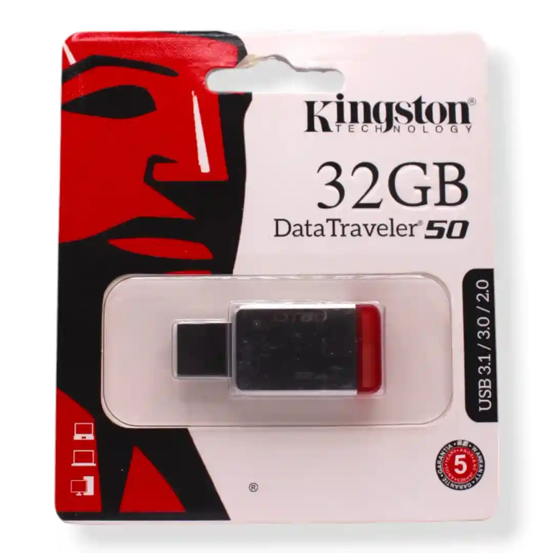 USB KINGSTON 32GB GENERICA DT50-01 USB KINGSTON 32GB GENÉRICA DT50 - Imagen 1
