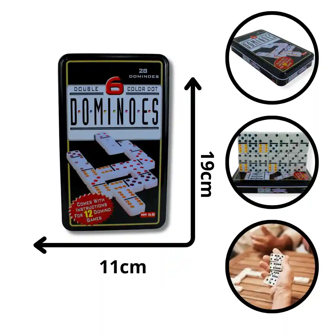 DOMINÓ CAJA METÁLICA DOBLE 6 KE-93-01 DOMINÓ CAJA METÁLICA DOBLE 6 KE-93 NK0894 (X24) - Imagen 1