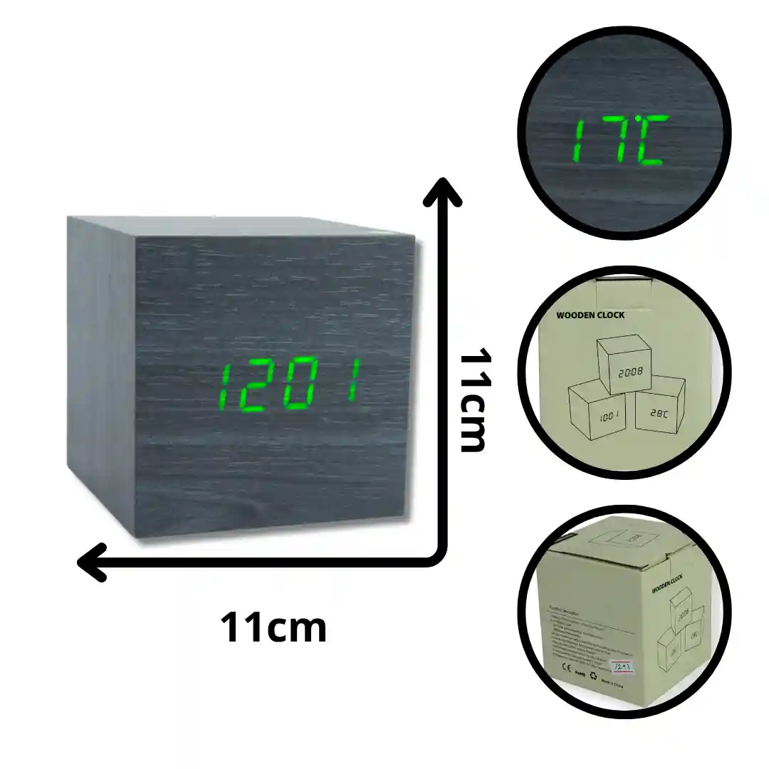 RELOJ CUBO MADERA WOODEN CLOCK 1293-01 RELOJ CUBO MADERA WOODEN CLOCK 1293 - Imagen 1