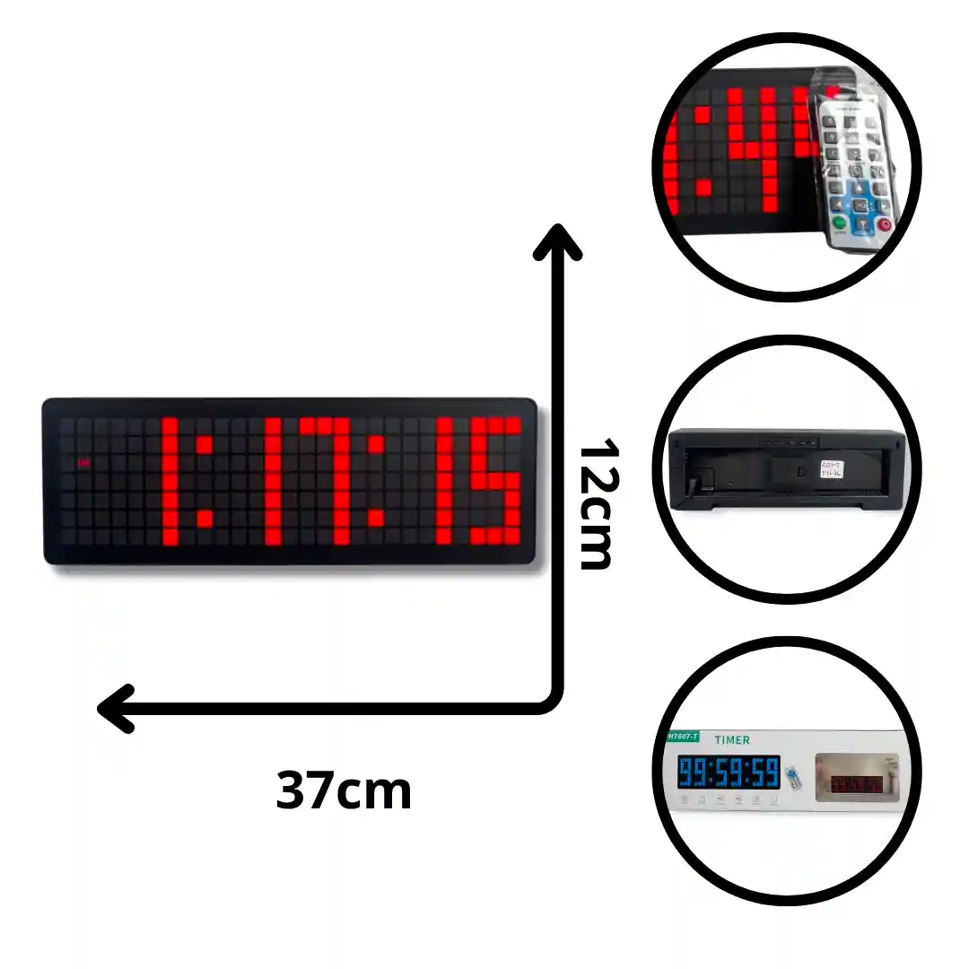 RELOJ DE PARED DIGITAL JH7607-T-01 RELOJ DE PARED DIGITAL JH7607-T - Imagen 1
