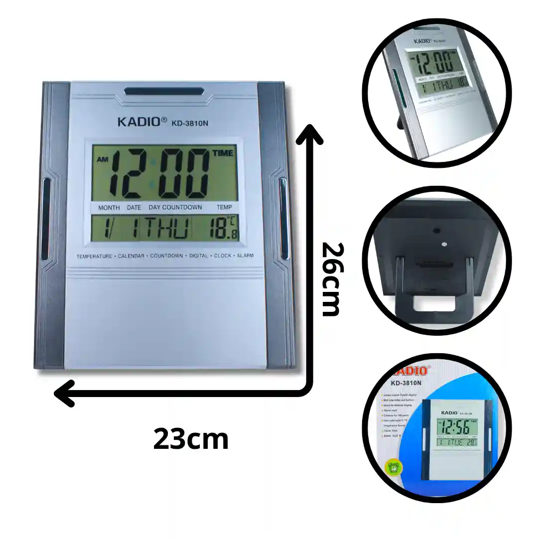 RELOJ PARED CUADRADO KADIO KD-3810N-01 RELOJ PARED CUADRADO KADIO KD-3810N (BOX X30) - Imagen 1