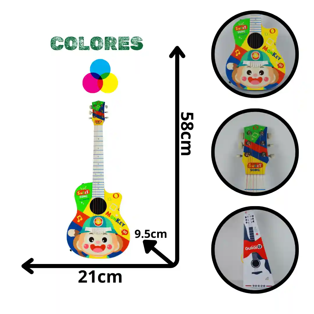 GUITARRA INFANTIL MONKEY MG41098-01 GUITARRA INFANTIL MONKEY MG41098 - Imagen 1