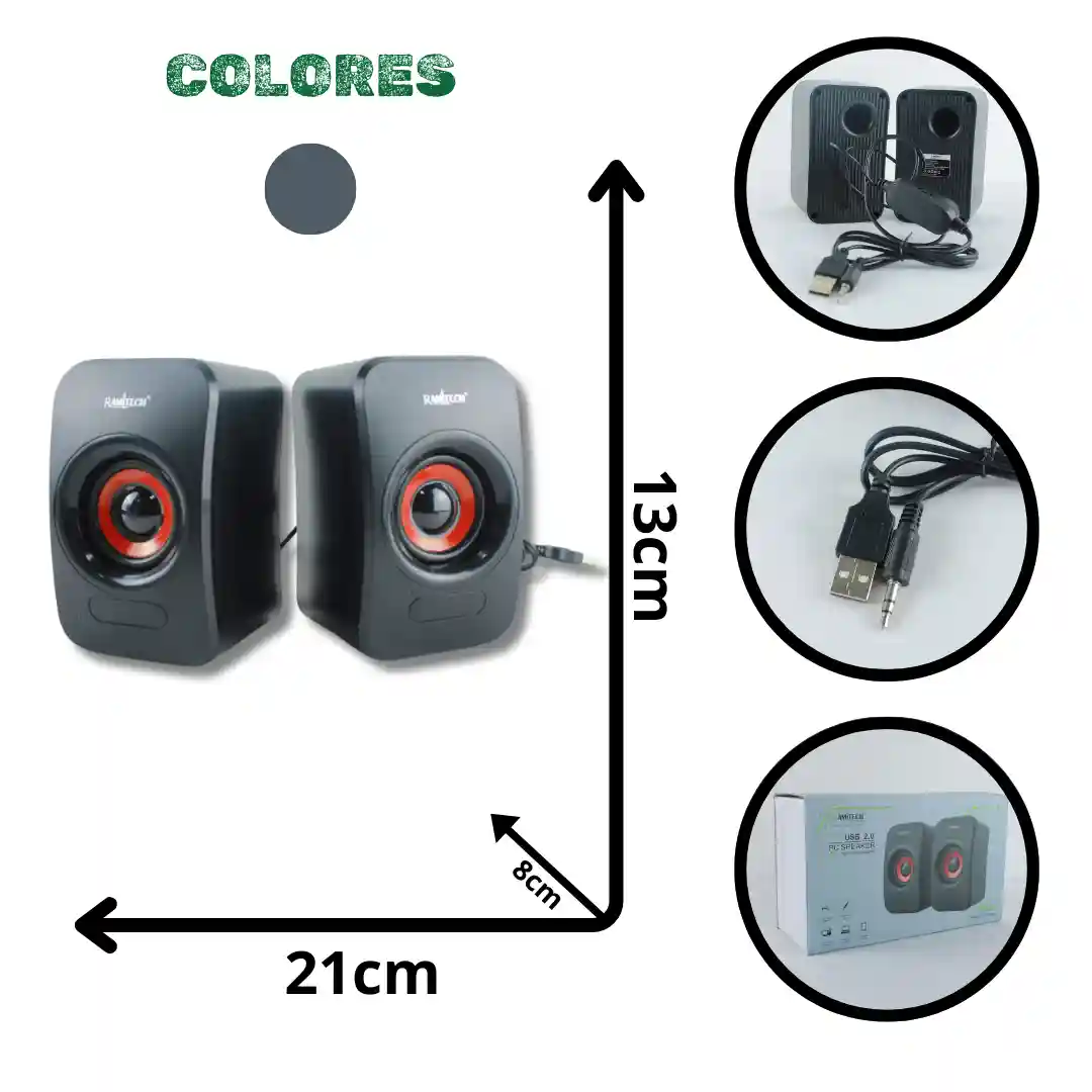 PARLANTES PARA PC RAMITECH RAM-KS07-04 PARLANTES PARA PC RAMITECH RAM-KS07 - Imagen 1