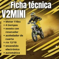 MOTOCROSS GASOLINA V2 MINI 110CC TRANSMISIÓN AUTOMÁTICA RIN 12/10 - Imagen 2