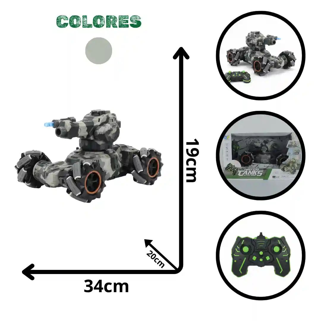 TANQUE MILITAR CONTROL REMOTO DH666-19B-04 TANQUE MILITAR CONTROL REMOTO DH666-19B - Imagen 1