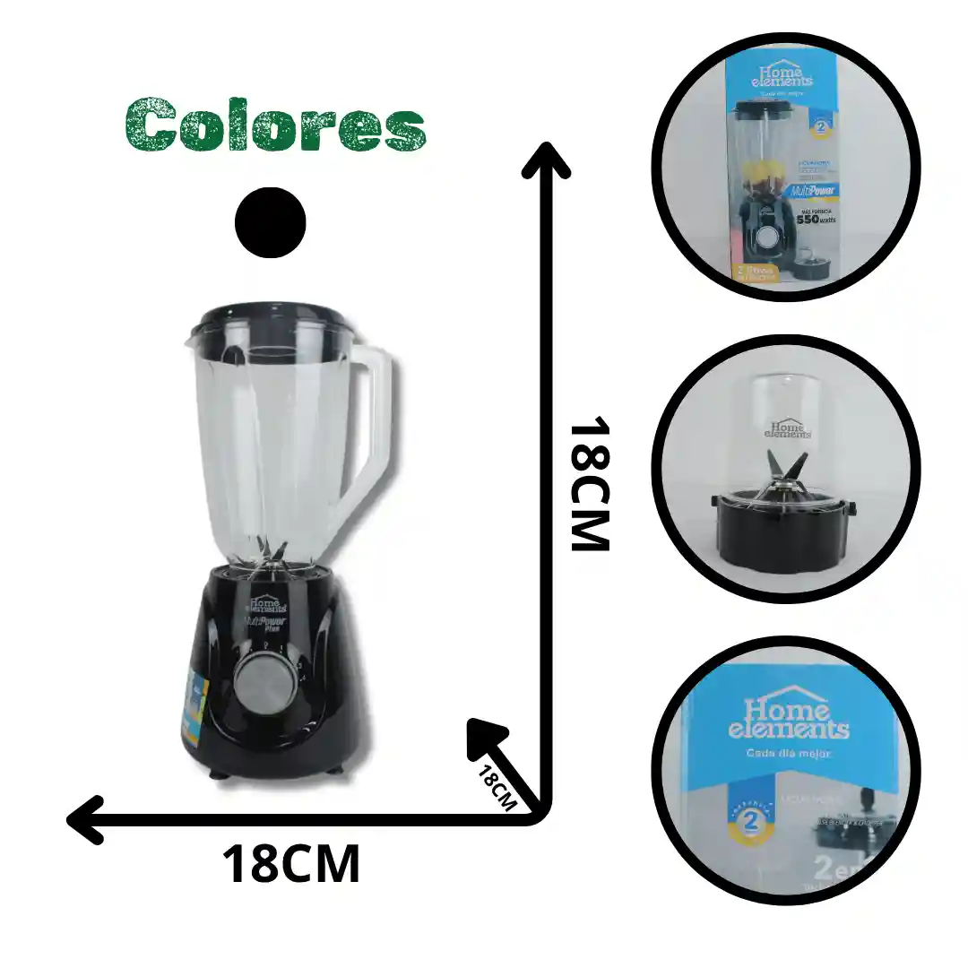 LICUADORA 1.5L CON PICATODO HOME ELEMENTS HELVP133N-02 LICUADORA 1.5L CON PICATODO HOME ELEMENTS HELVP133N - Imagen 1