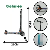 PATINETA ECUALIZABLE AEROGRAFIADA LLANTA LUZ ANCHA 1705 ABATIBLE