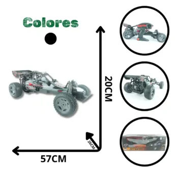 CARRO CONTROL REMOTO NEGRO - AZUL Z108 666-836A  (9)