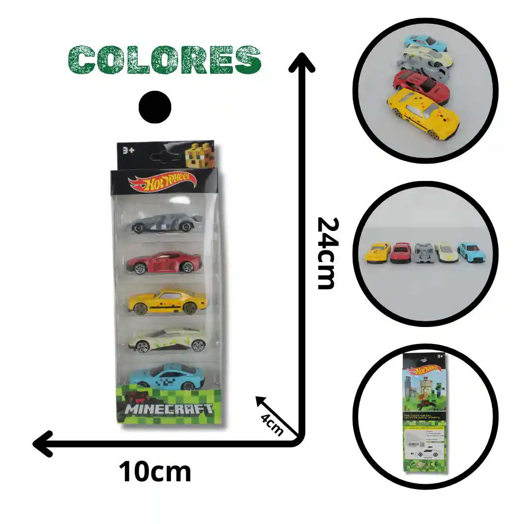 COLECCIÓN CARROS MINECRAFT FOX-1581-01 COLECCIÓN CARROS MINECRAFT FOX-1581 - Imagen 1