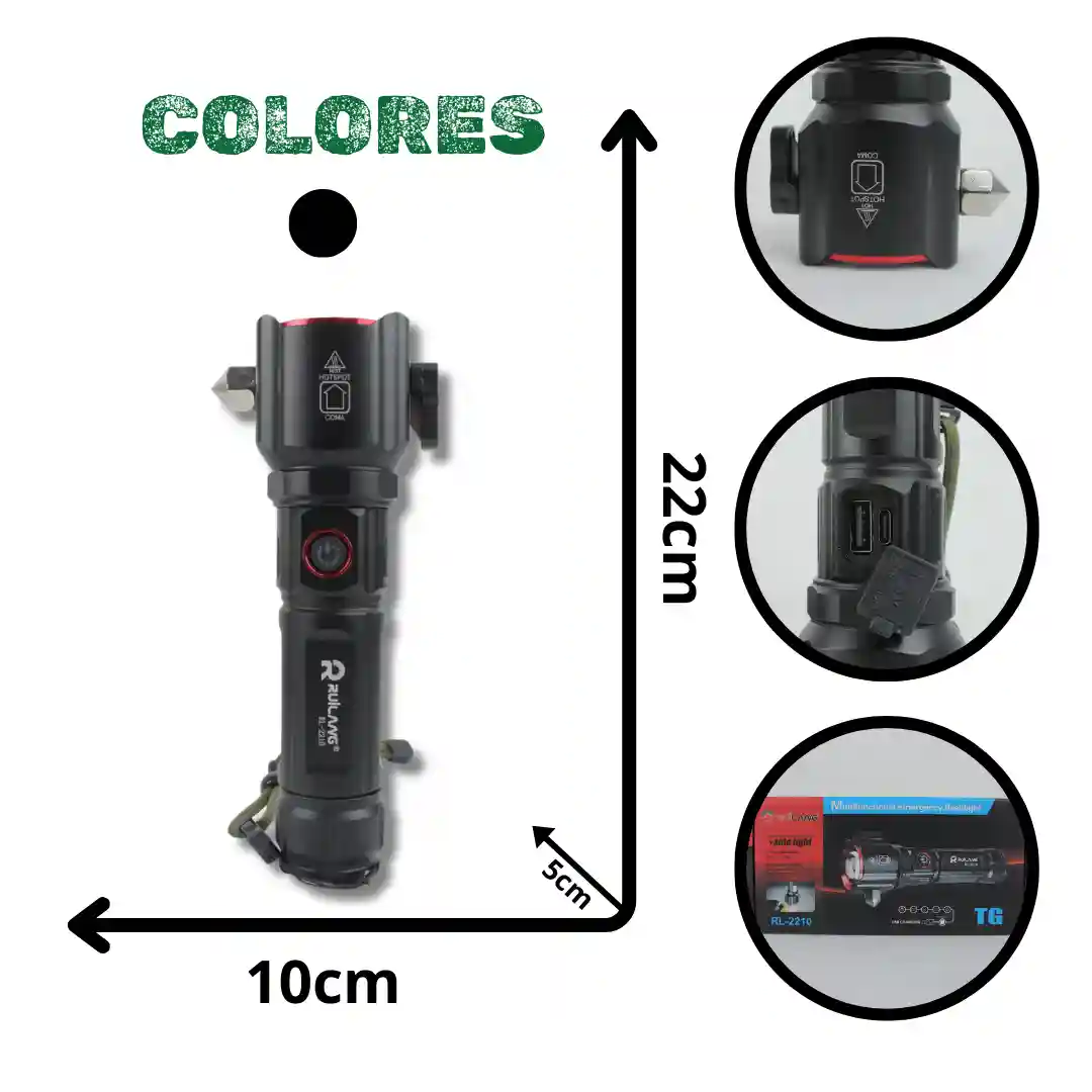 LINTERNA METÁLICA RUILANG TG RL-2210-01 LINTERNA METÁLICA RUILANG TG RL-2210 - Imagen 1
