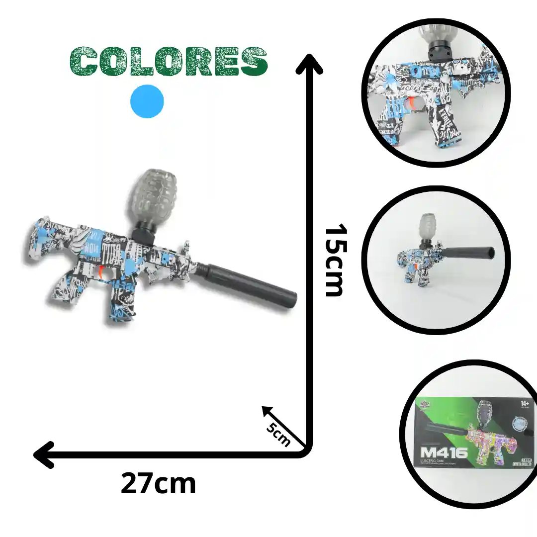 PISTOLA DE HIDROGEL RECARGABLE F971-2 M416-01 PISTOLA DE HIDROGEL RECARGABLE F971-1 M416 - Imagen 1