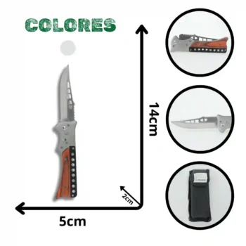 NAVAJA AUTOMÁTICA 9 HUECOS CACHA MADERA AK7075