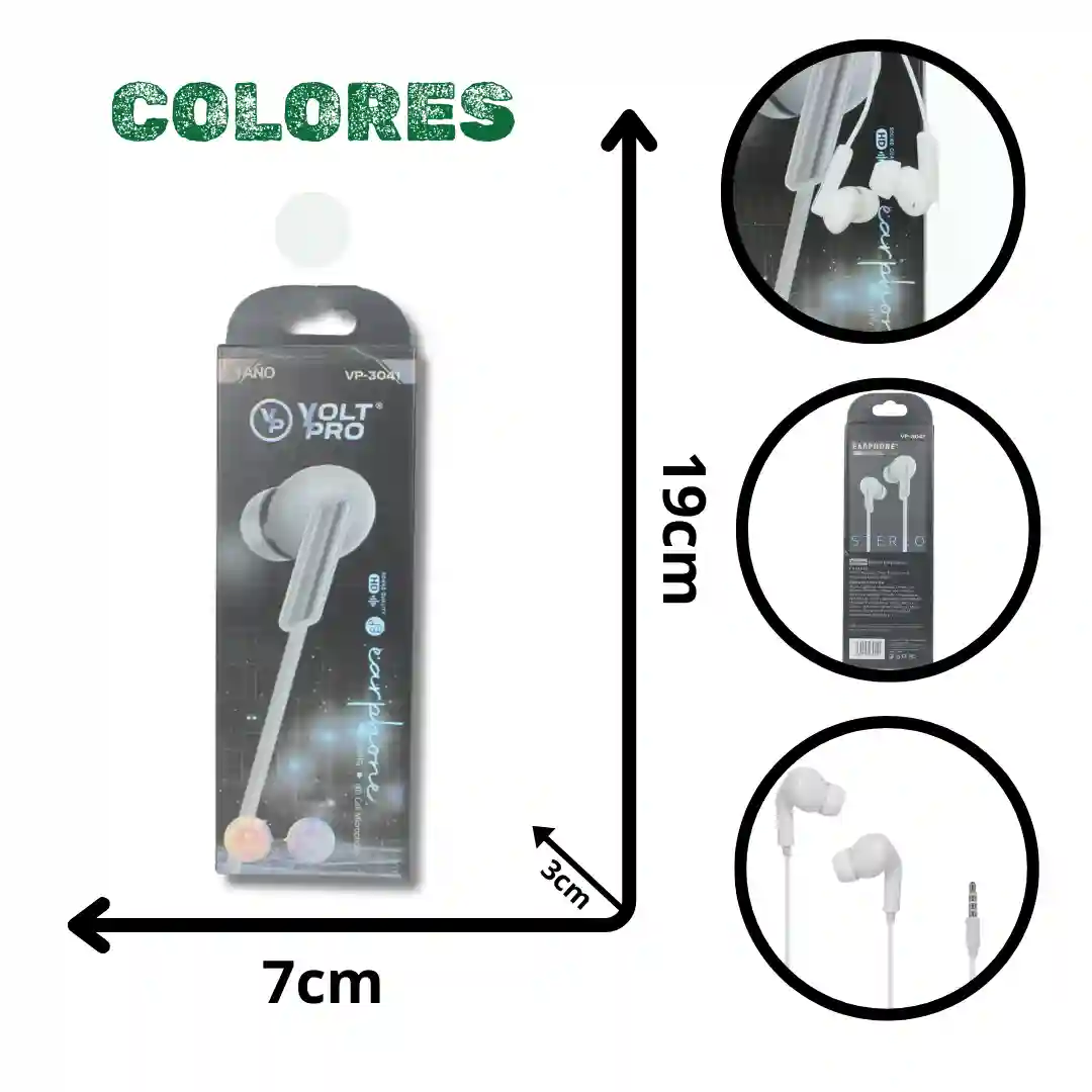 AUDÍFONOS MANOS LIBRES VOLT PRO VP-3041-01 AUDÍFONOS MANOS LIBRES VOLT PRO VP-3041 - Imagen 1