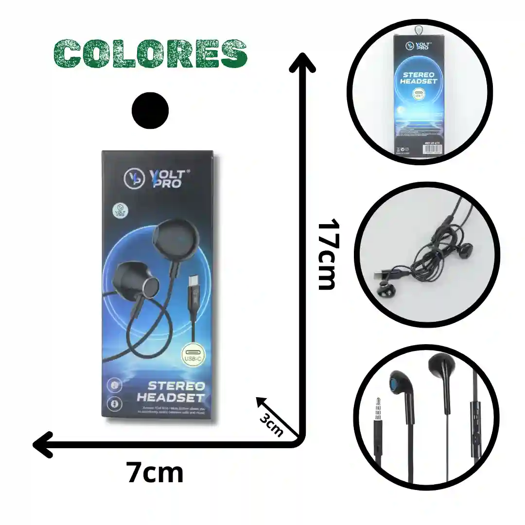 AUDÍFONOS MANOS LIBRES VOLTPRO VP-ETF-01 AUDÍFONOS MANOS LIBRES TIPO C VOLTPRO VP-ETF - Imagen 1