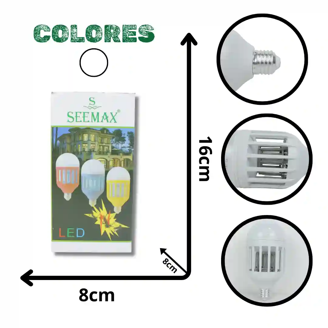 BOMBILLO MATA MOSCA SEEMAX E27-01 BOMBILLO MATA MOSCA SEEMAX E27 - Imagen 1