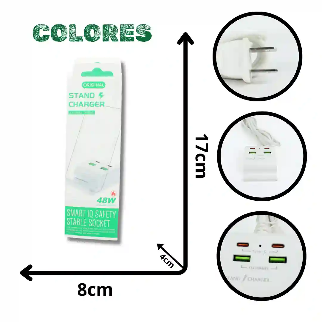 CABLE EXTENSIÓN 4 ENTRADAS 2 USB&2 TYPE-C-01 CABLE EXTENSIÓN 4 ENTRADAS 2 USB&2 TYPE-C - Imagen 1