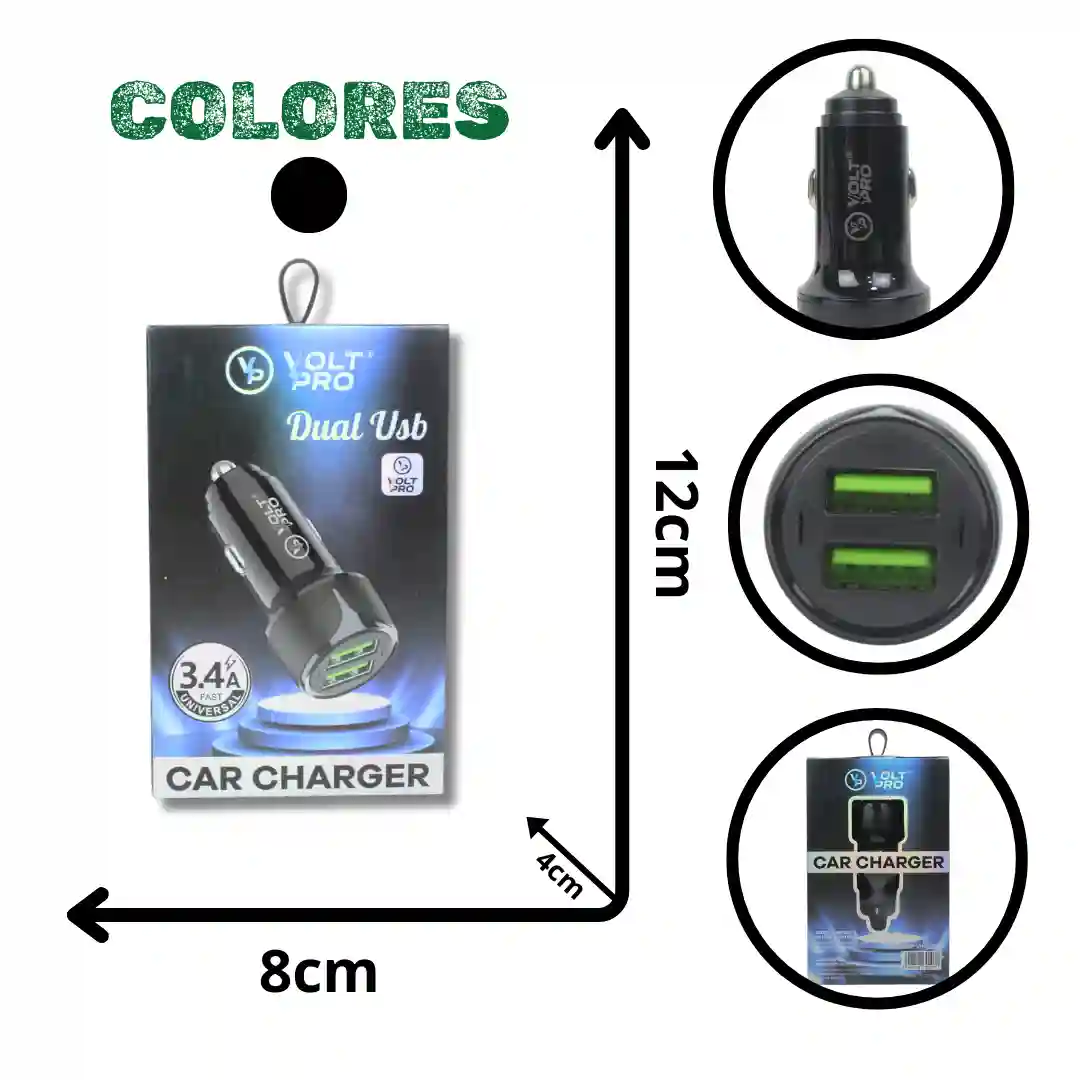 CARGADOR DE CARRO VOLTPRO 5.5A VP-CC01-01 CARGADOR DE CARRO VOLTPRO 5.5A VP-CC01 - Imagen 1