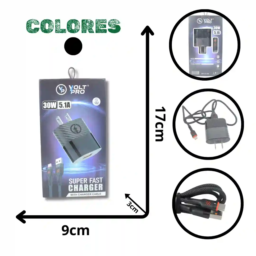 CARGADOR VOLT PRO TIPO V8 VL-708-01 CARGADOR VOLT PRO TIPO V8 VL-708 - Imagen 1