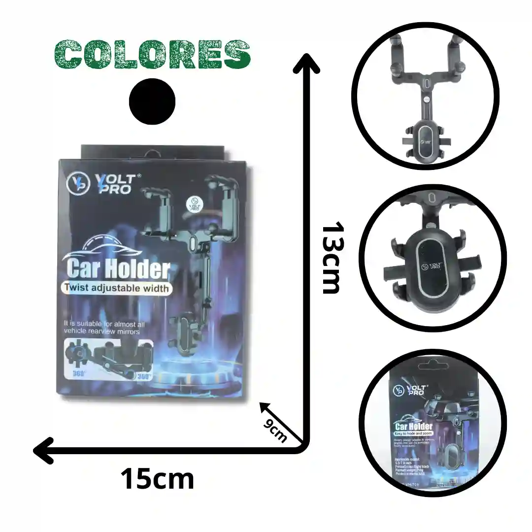 HOLDER PARA CARRO DE CELULAR VOLTPRO VH-701-01 HOLDER PARA CARRO DE CELULAR VOLTPRO VH-701 - Imagen 1