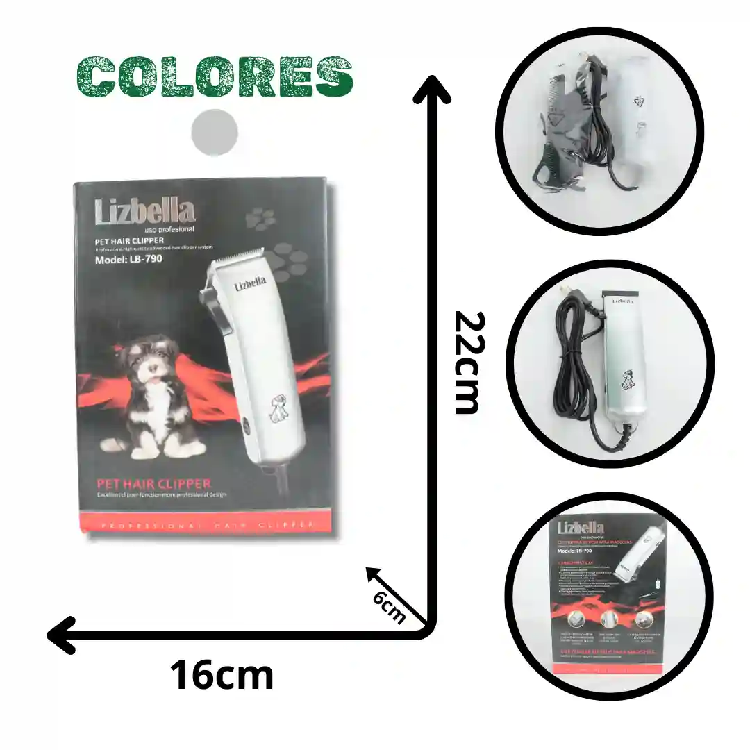 MÁQUINA PELUQUERA MASCOTAS LIZBELLA LB-790-01 MÁQUINA PELUQUERA MASCOTAS LIZBELLA LB-790 - Imagen 1