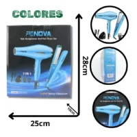 COMBO PLANCHA Y SECADOR PRO NOVA 7 IN 1 PRO-2517 (BOX X32)