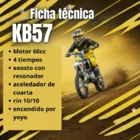 MOTOCROSS GASOLINA KB57 60CC RIN 10/10 4 TIEMPOS - Imagen 2