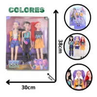 MUÑECA X3 ARTICULADA CON LUZ Y SONIDO MG57878