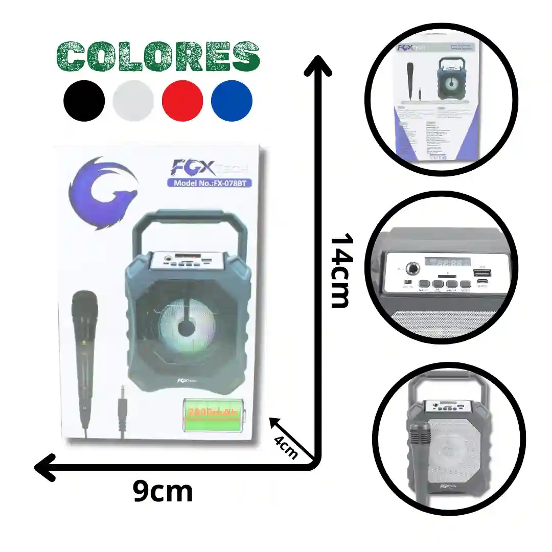 PARLANTE FOX TECH FX-078BT-01 PARLANTE FOX TECH FX-078BT - Imagen 1