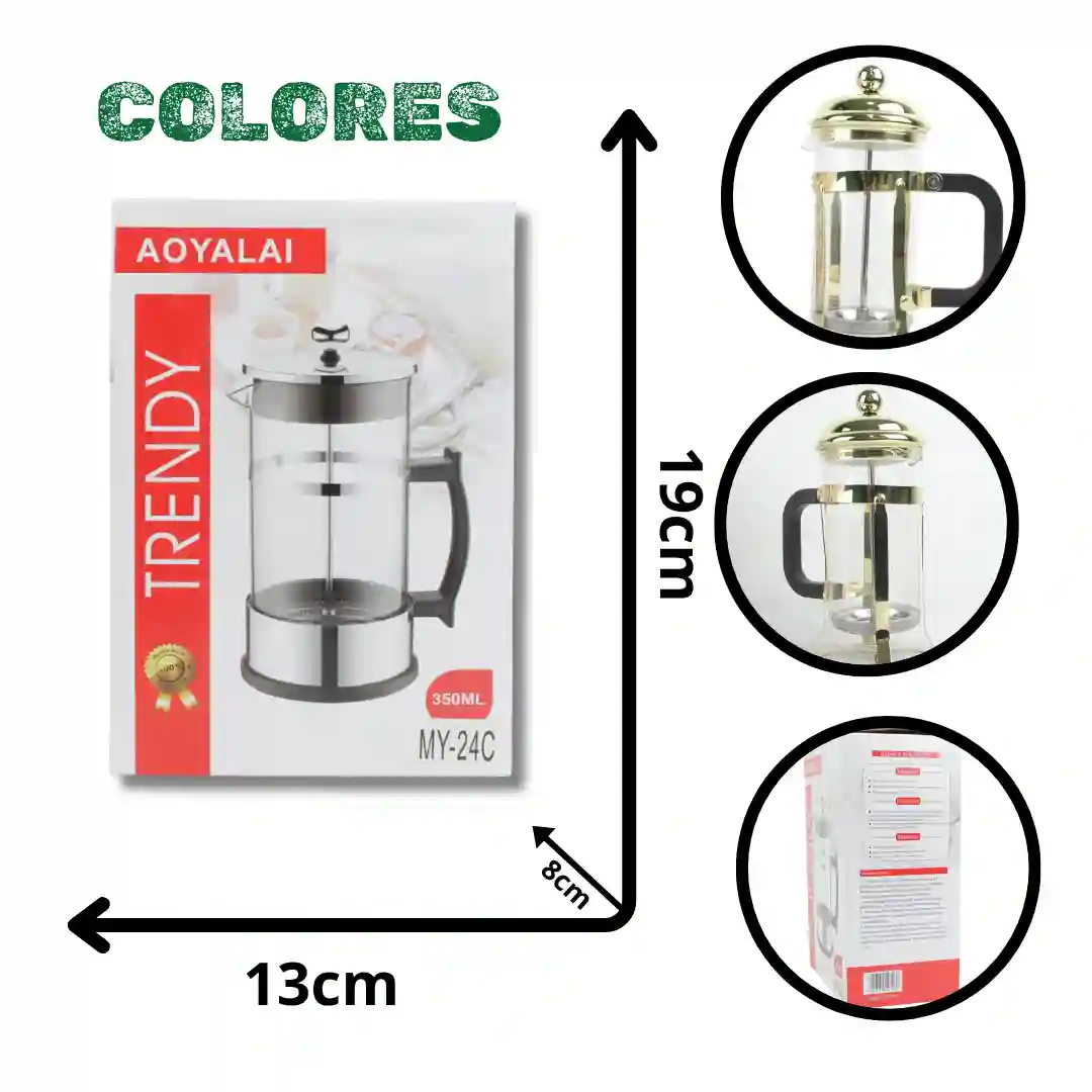 PRENSA FRANCESA TRENDY 350ML MY-24C-01 PRENSA FRANCESA TRENDY 350ML MY-24C - Imagen 1