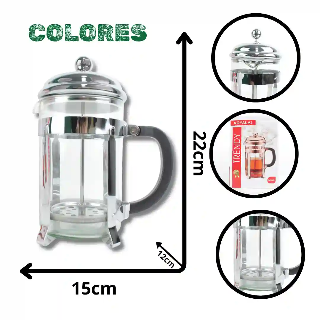 PRENSA FRANCESA TRENDY 800ML MY-26-01 PRENSA FRANCESA TRENDY 800ML MY-26 - Imagen 1