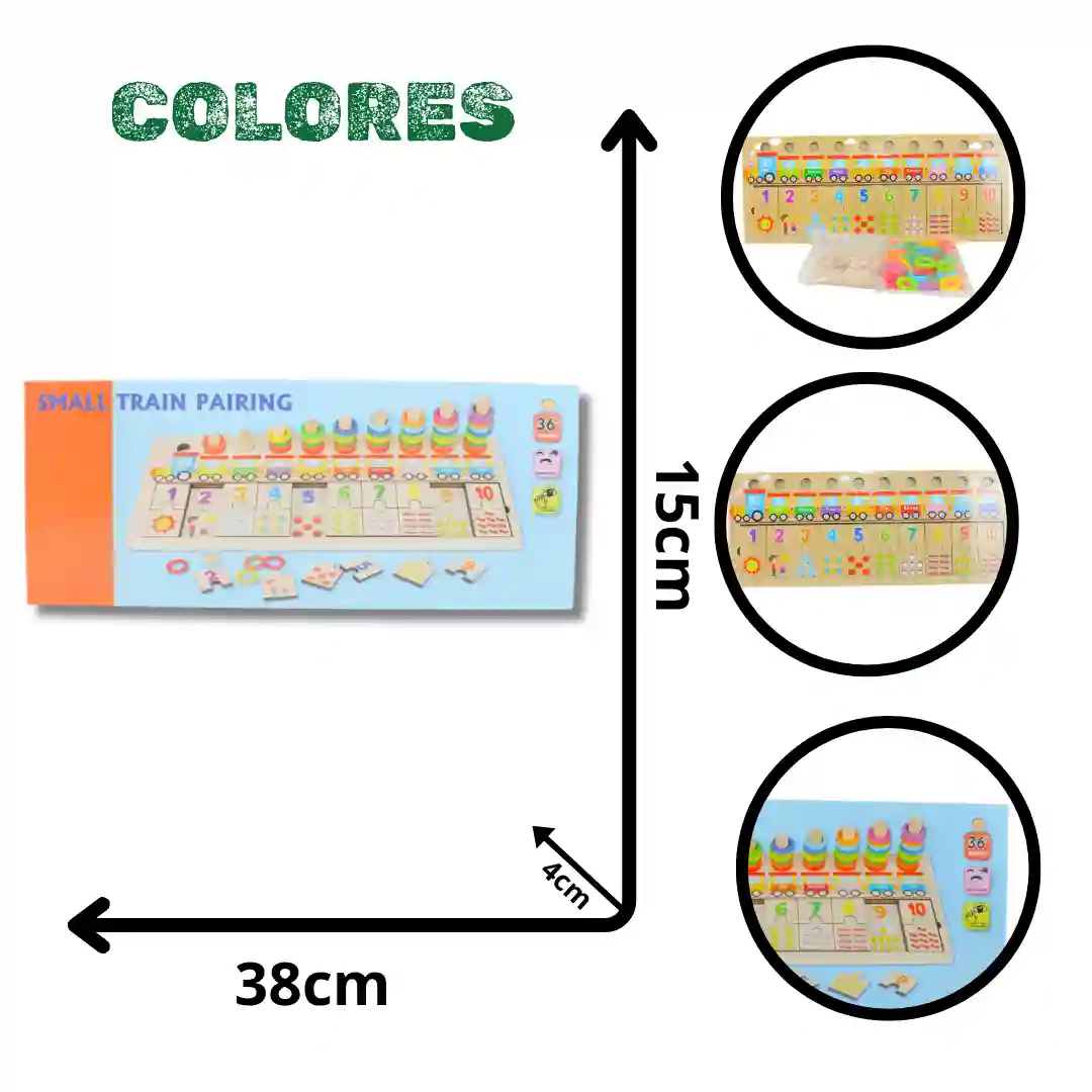 ROMPECABEZAS TREN EDUCATIVO MADERA MY-5-01 ROMPECABEZAS TREN EDUCATIVO MADERA MY-5 - Imagen 1