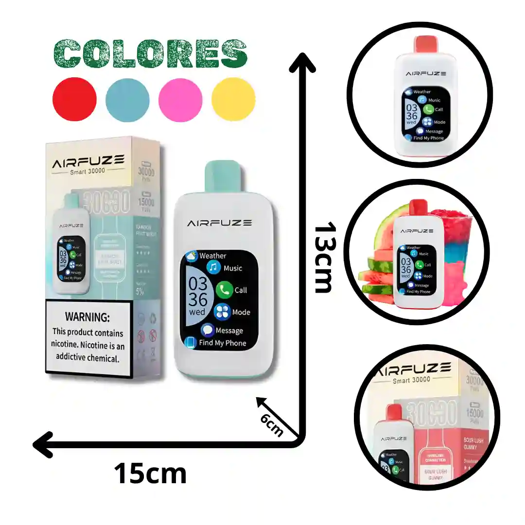 VAPEADOR SMART AIRFUZE 30000 PUFS-01 VAPEADOR SMART AIRFUZE 30000 PUFS - Imagen 1