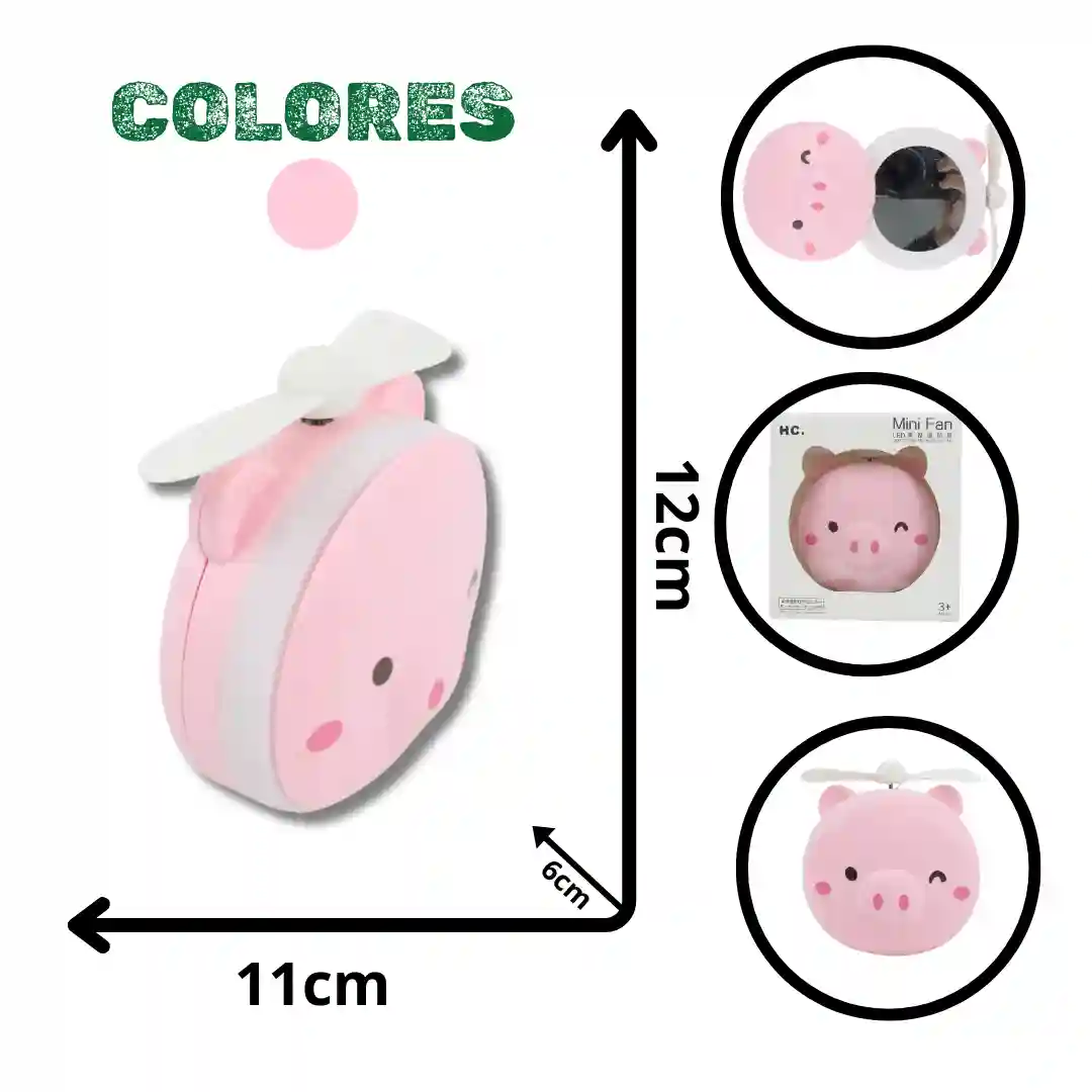VENTILADOR MANUAL H006-01 VENTILADOR MANUAL EN FORMA DE CERDO H006 - Imagen 1