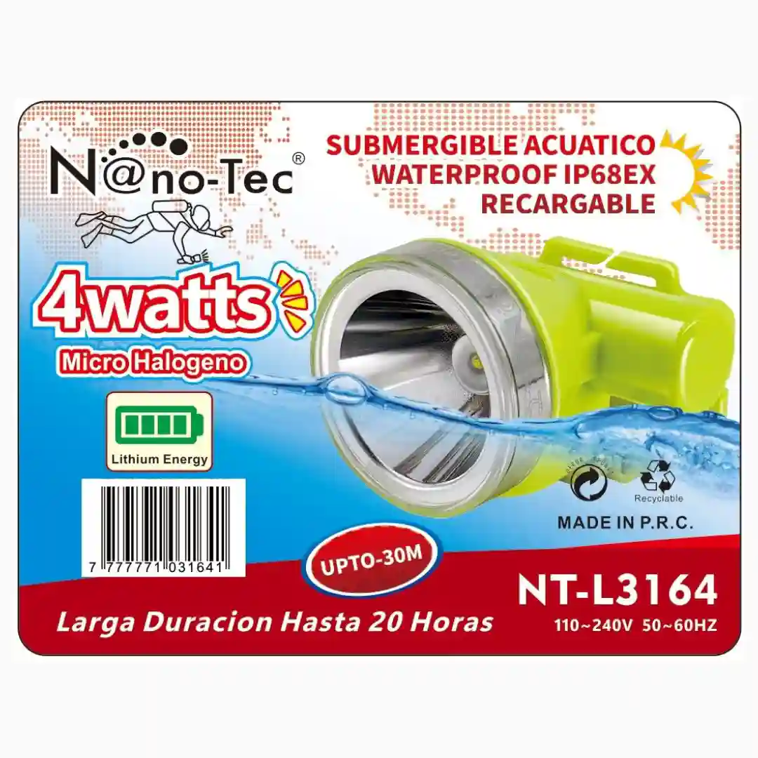 LINTERNA MINERA ACUÁTICA NANOTEC NT-L3164 (X100)-01 LINTERNA MINERA ACUÁTICA NANOTEC NT-L3164 (X100) - Imagen 1