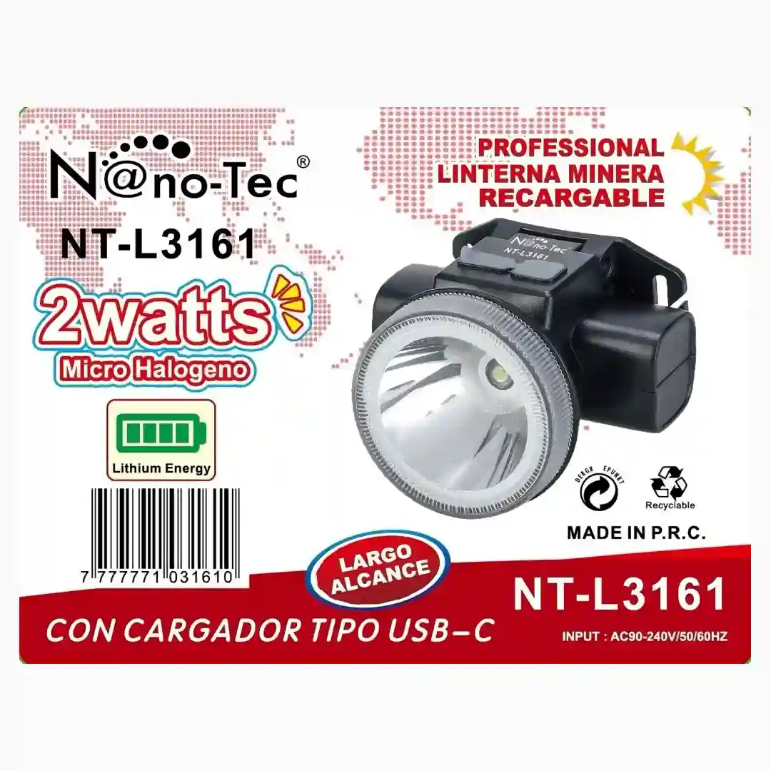 LINTERNA MINERA NANOTEC NT-L3161 (X100)-01 LINTERNA MINERA NANOTEC NT-L3161 (X100) - Imagen 1