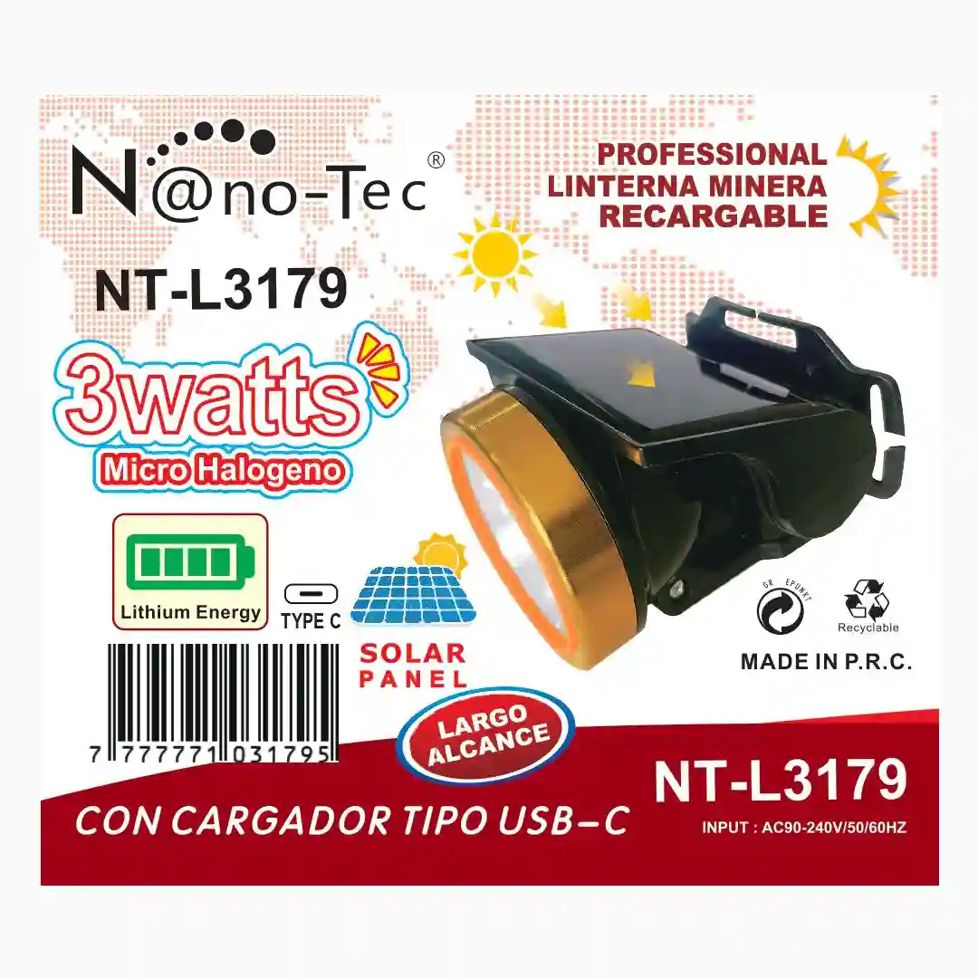 LINTERNA MINERA NANOTEC NT-L3179 (X150)-01 LINTERNA MINERA NANOTEC NT-L3179 (X150) - Imagen 1