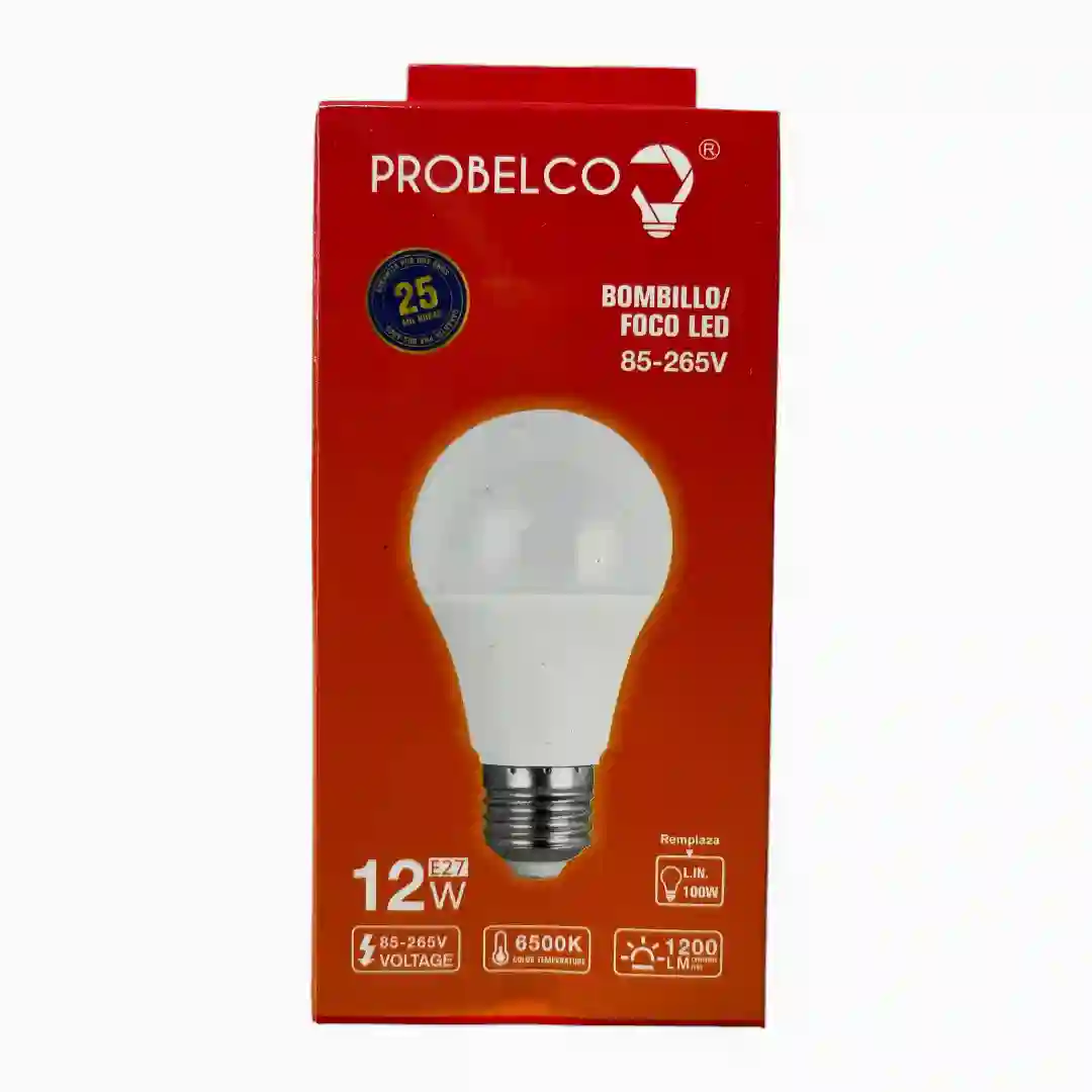BOMBILLO PROBELCO RECARGABLE 12W GL-029A (BOX X100)-01 BOMBILLO PROBELCO RECARGABLE 12W GL-029A (BOX X100) - Imagen 1
