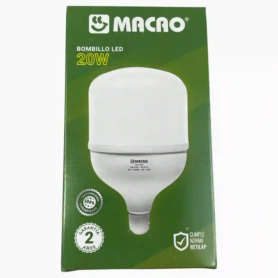 BOMBILLO MACAO LED 20W MC-20W-01 BOMBILLO MACAO LED 20W MC-20W - Imagen 1