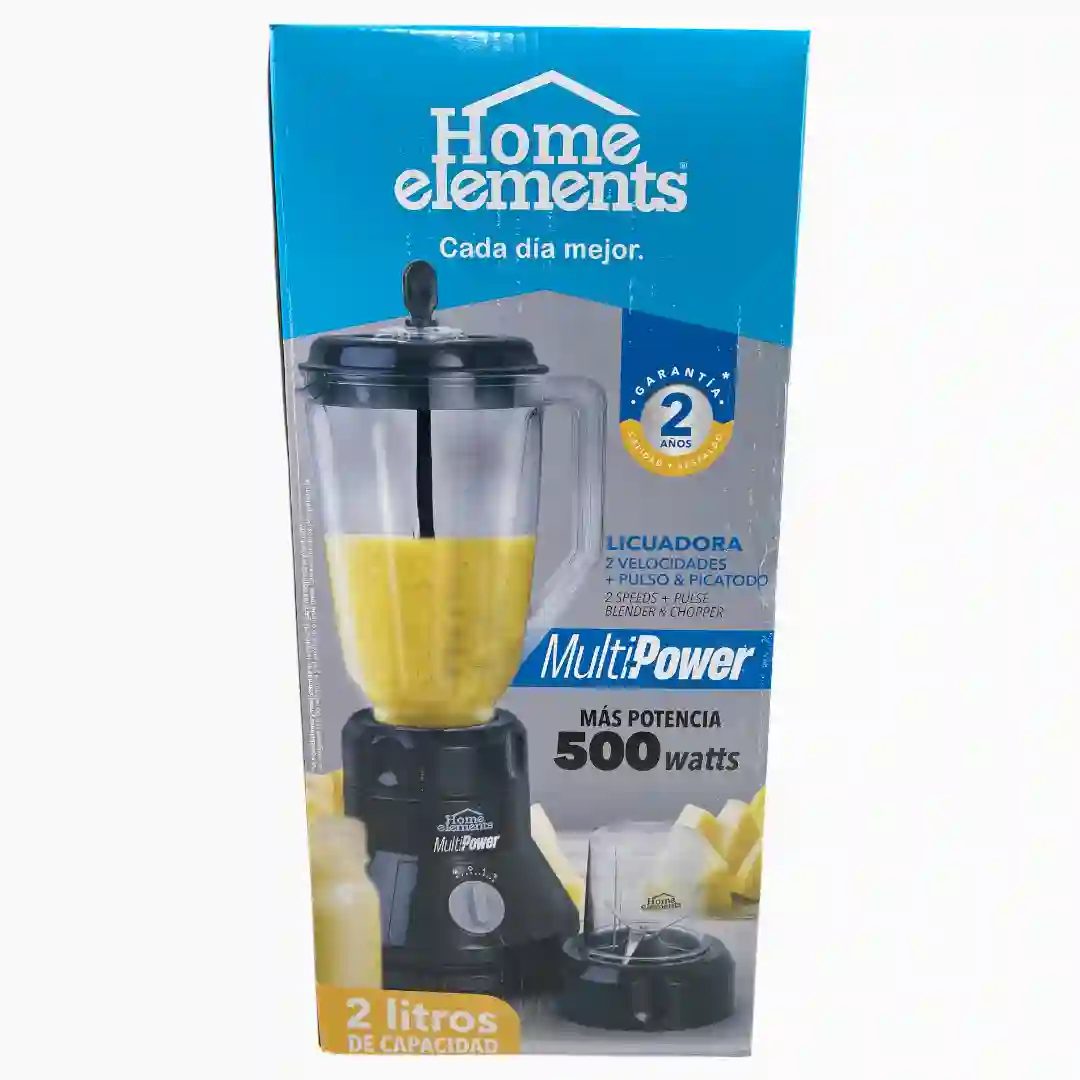 LICUADORA HOME ELEMENTS CON PICATODO 2L HELVP500N-01 LICUADORA HOME ELEMENTS CON PICATODO 2L HELVP500N - Imagen 1