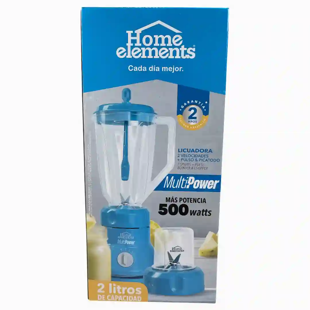 LICUADORA VIDRIO HOME ELEMENTS 500W HELVV500AT-01 LICUADORA VIDRIO HOME ELEMENTS 500W HELVV500AT - Imagen 1