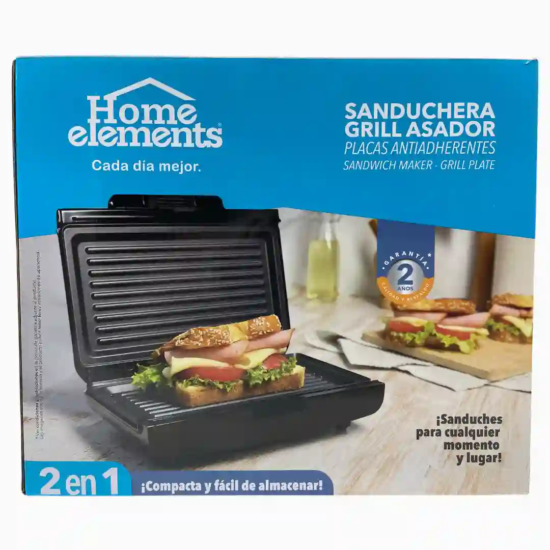SANDUCHERA PARRILLA HOME ELEMENTS HESMG155N-01 SANDUCHERA PARRILLA HOME ELEMENTS HESMG155N - Imagen 1